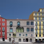 Colourful buildings in red white and yellow