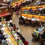 Busy university library