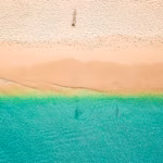 Overhead view of a beach