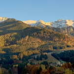 Scenic view of snow-capped Bucegi mountains in Romania