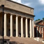 Large library entrance
