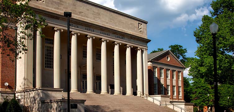 Large library entrance